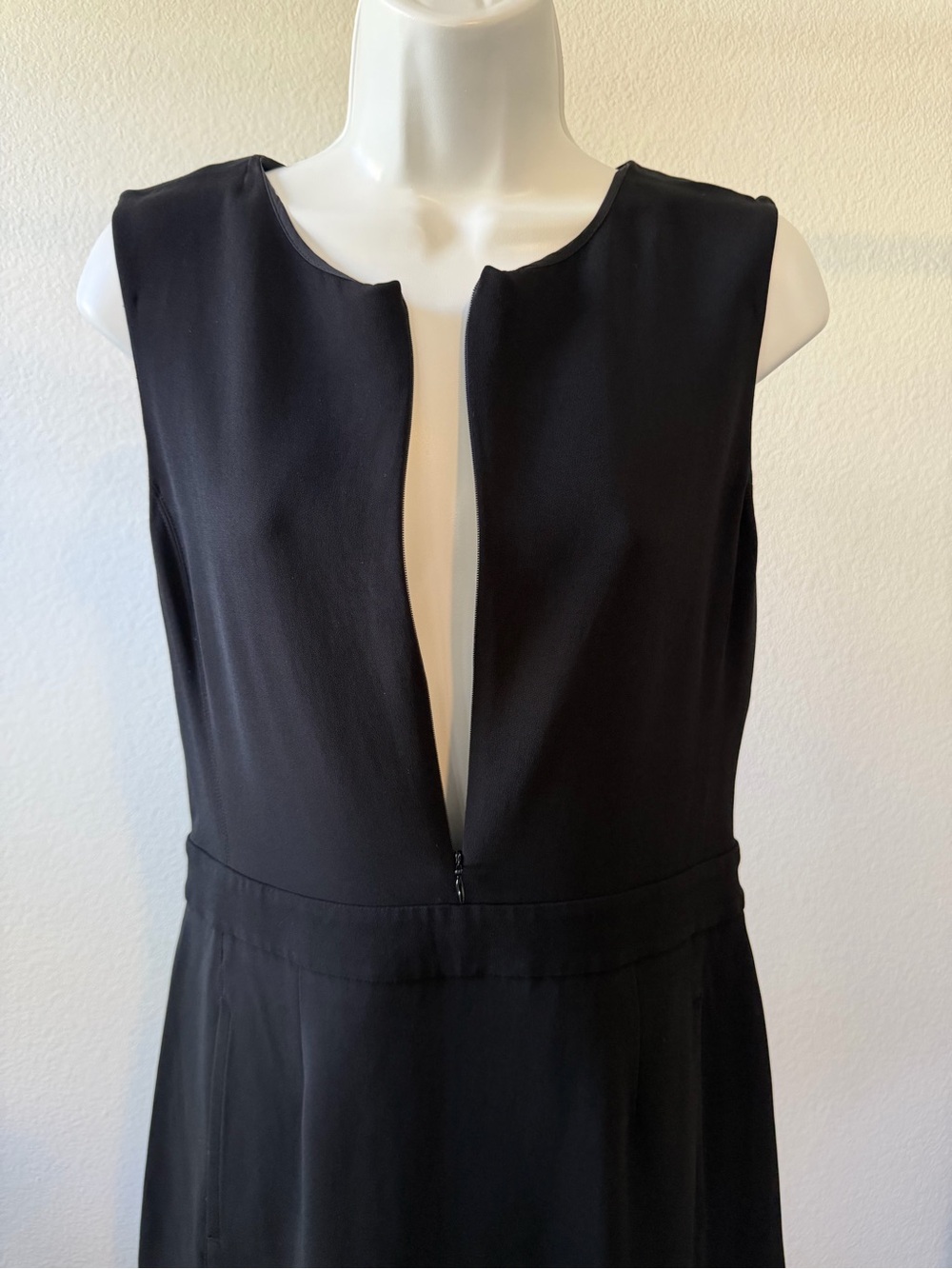 ALC Black Silk Zip Front Dress - Picture 3 of 15